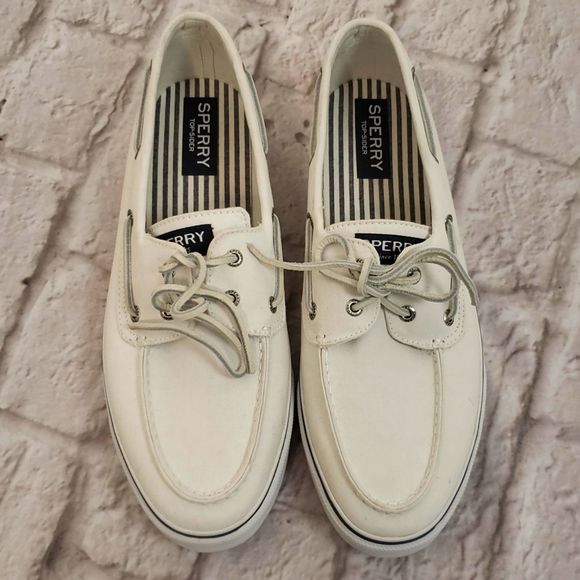Sperry Other - Sperry Top-Sider  White Canvas Boat Shoes size 13
